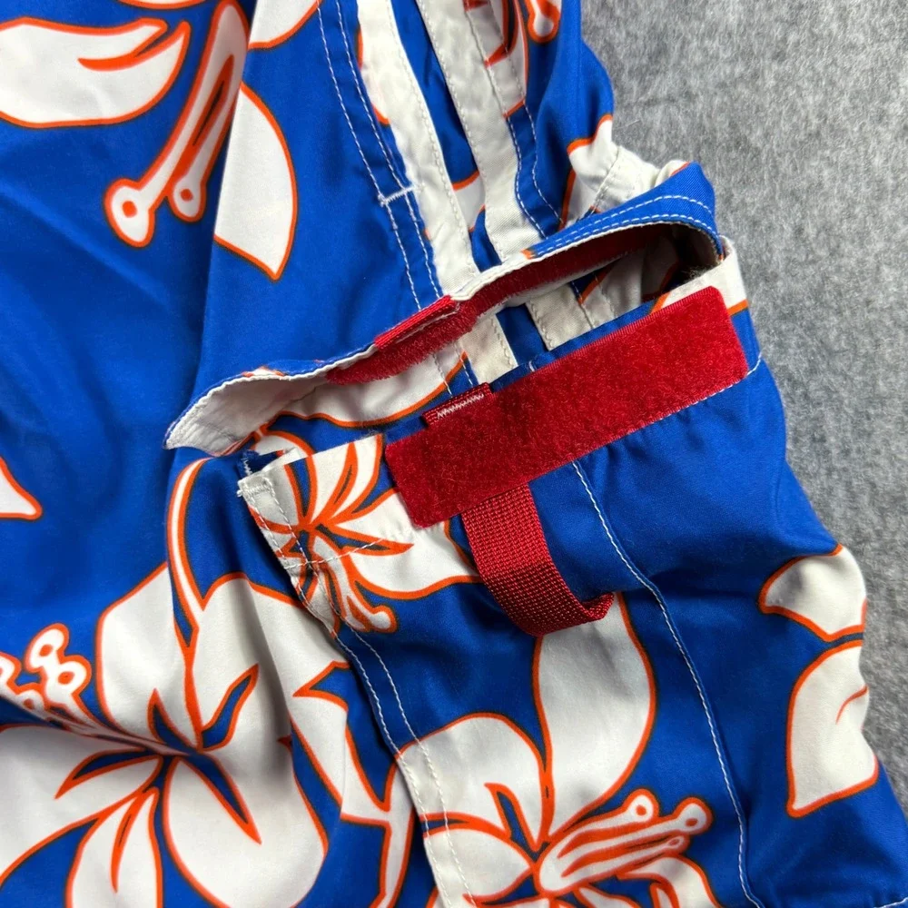 Abercrombie & Fitch Mens Blue Floral Cargo Board Shorts Size L Swim Vintage - Picture 13 of 14